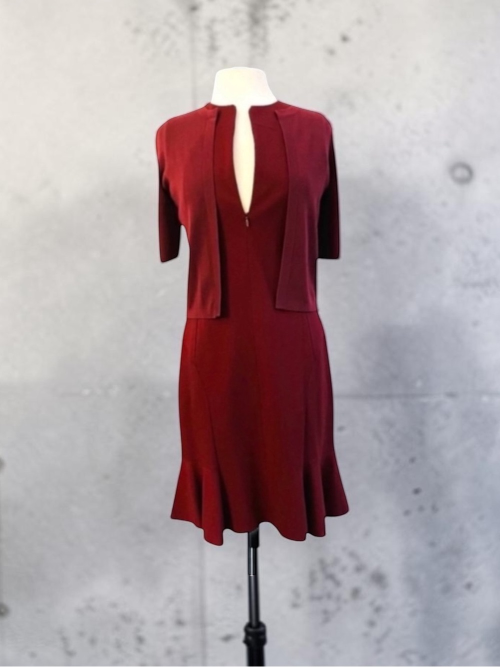 AKRIS PUNTO CRIMSON DRESS SWEATER 2 PIECE SET SIZE US 8
